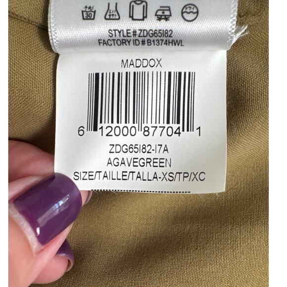 BCBGMaxAzria Maddox Silk Shirt Dress in Agave Green Size XS - Picture 7 of 13